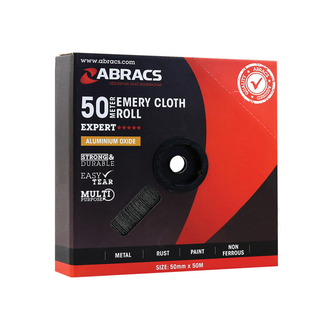 Abracs Emery Roll - 50mm x 50m x 120 Grit - ABABER5050120