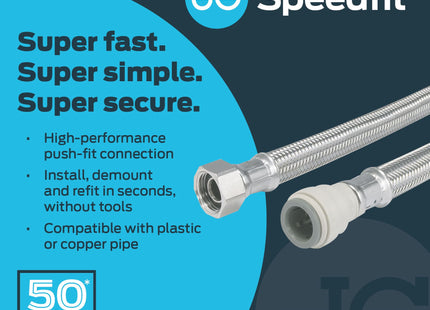John Guest Speedfit Braided Hose 500mm - 15mm X 15mm (Pack Of 2)