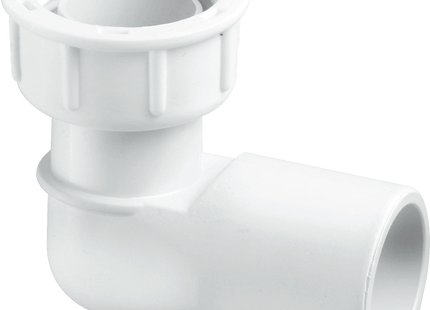 McAlpine R8A ¾" 90° Female Overflow Coupling with loose nut