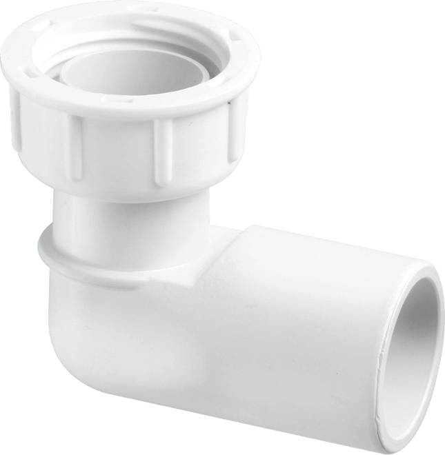 McAlpine R8A ¾" 90° Female Overflow Coupling with loose nut