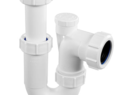 McAlpine ASA10V-FS 75mm Water Seal Adjustable Inlet Tubular Swivel Anti-Syphon (Silentrap) 'P' Trap Universal Outlet Fixed Stalk
