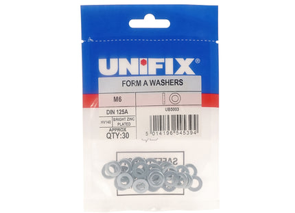 Unifix Form A Washers DIN 125A Hv140 Bright Zinc Plated - M20 (21.0) (Box of 50)