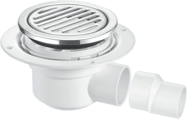 McAlpine TSG50-R125SS 50mm Water Seal Trapped Gully, Tile/Grating with removable Grid, 2" Horizontal Outlet and 2" x 1½" Socket Reducer