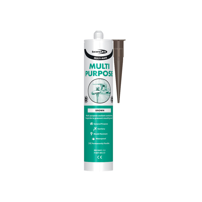 Bond-It Multi-Mate General Purpose Silicone Sealant. Brown. Size Eu3. (Box of 25)