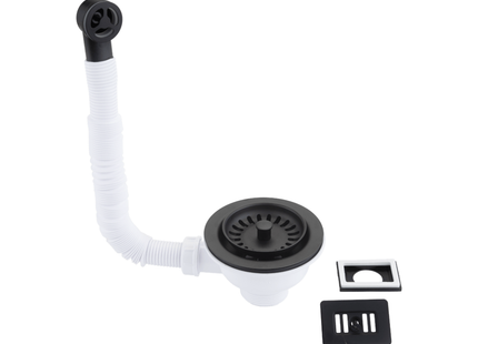 McAlpine 1.5" Universal Basket Strainer Waste and O/flow Matt Black