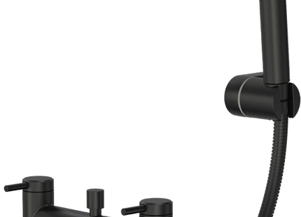 McAlpine Kelvin 2 Tap Hole Bath Shower Mixer Tap Matt Black BSM-K-MB