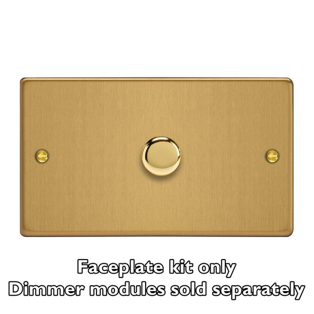 Varilight 1-Gang Matrix Kit For Rotary Dimmers (Twin Plate)  Brushed Brass