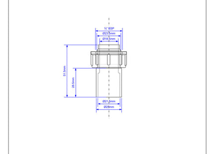 McAlpine R6A ¾" Straight Female Overflow Coupling with loose nut