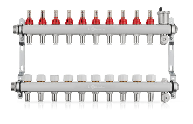 John Guest Speedfit Lowfit 10 Port Mainfold Stainless Steel (12mm Connections)