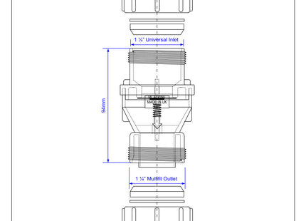 McAlpine In Line Vertical Non Return Valve with Inlet & Outlet Connection for 19/23mm Pipe   CONVALVE-125