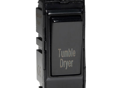 Varilight 20A 1-Way Double Pole Switch 'Tumble Dryer' Black