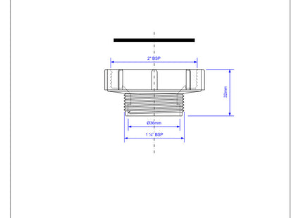 McAlpine T12D 2" x 1¼" BSP Female x BSP Male Coupling