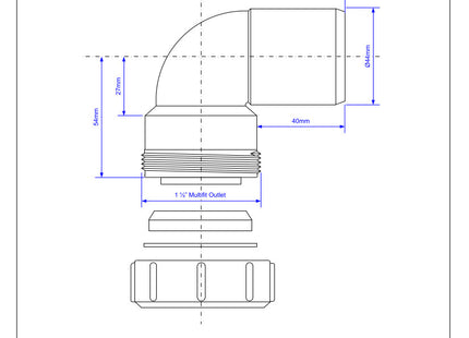 McAlpine MT4L 1½" 90° Multifit Bend x Plain End