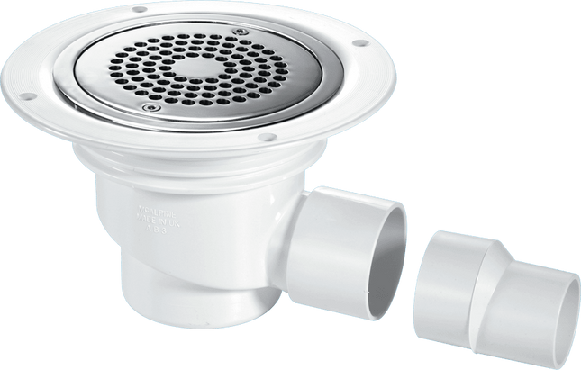 McAlpine TSG1-ANTI/LIG 75mm Water Seal Trapped Gully, Clamp Ring and Cover Plate, 2" Horizontal Outlet and 2" x 1½" Socket Reducer