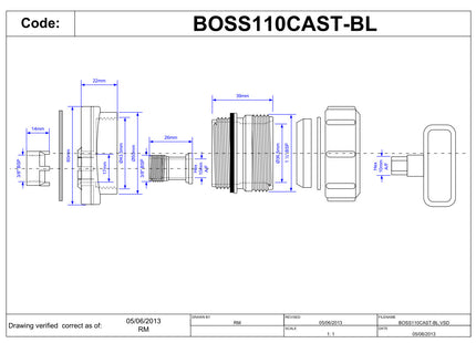 McAlpine BOSS110-CAST-BL 4" CI x 1.1/4" black