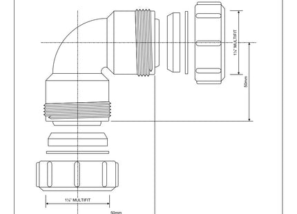 McAlpine MS4 1¼" 90° Multifit Bend