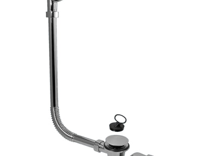 McAlpine BRASSTRAP-25-CP 1½" Chrome Plated Brass Trap, Chrome Plated Brass Combined Waste and Overflow with 70mm Spring-Loaded Mushroom Plug and matching Overflow Face