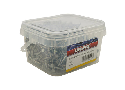 Unifix Galvanised Sq Twisted Nails 2.5Kg Tubs - 30mm x 3.75 (Box of 4)