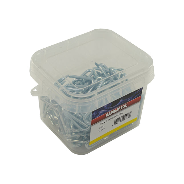 Unifix Galvanised Staples 2.5Kg Tubs - 40mm x 4.0 (Box of 4)