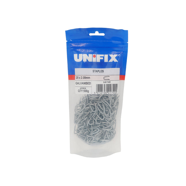 Unifix Galvanised Staples - 30 x 3.55mm (1Kg Bag) (Box of 5)