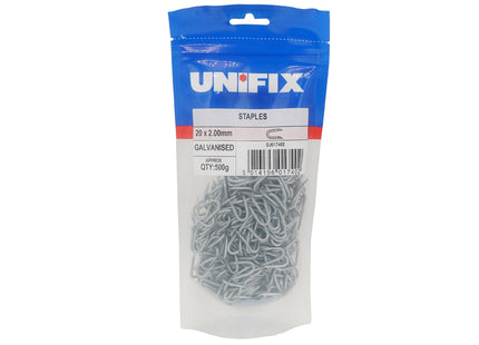 Unifix Galvanised Staples - 25 x 2.65mm (500g Bag) (Box of 5)