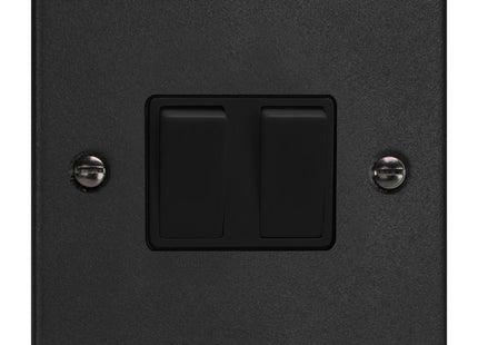 Varilight 2-Gang (10A Intermediate Switch With 10A 1- Or 2-Way Rocker Switch) Matt Black