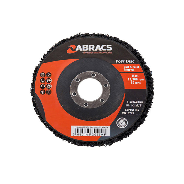 Abracs Poly Disc - Black - 115 x 22mm (Box of 24)