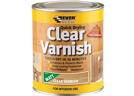 Everbuild Quick Dry Wood Varnish Matt Clear 2.5 Litre