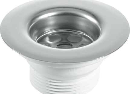 McAlpine BSW21P Centre Pin Sink Waste: 85mm Stainless Steel Flange with Plug