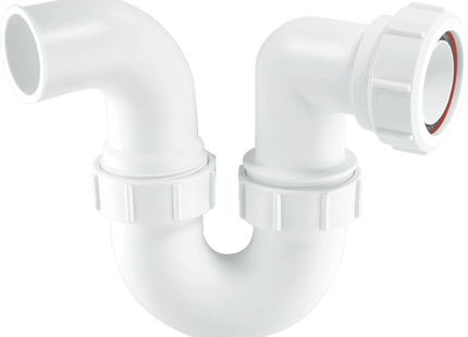 McAlpine TT10 75mm Water Seal Running Tubular 'P' Trap with 1½" Multifit Outlet and plain spigot end for connection to a waste disposal unit