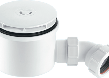 McAlpine ST90WH10-HP2 90mm x 50mm Water Seal Shower Trap with 1½" Outlet High-Flow High-Performance Trap with removable 110mm Flange
