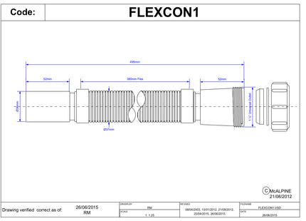 McAlpine FLEXCON1 1¼" Flexible Connector - Universal x Plain Spigot