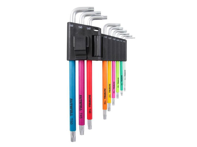 Faithfull Multicoloured Star Key Set, 9 Piece - S2 Steel