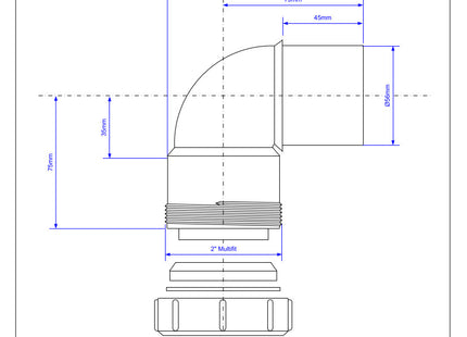 McAlpine MZ4L 2" 90° Multifit Bend x Plain End