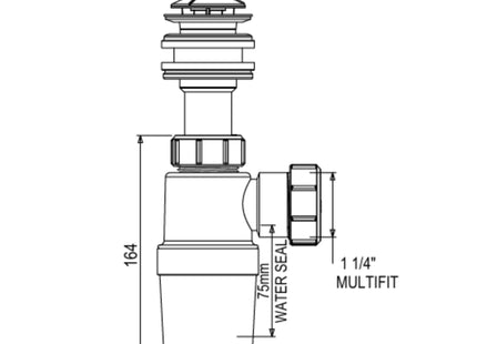McAlpine BK1 All in One Fast Fix Basin Clicker Waste & Bottle Trap