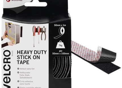 Velcro Brand Velcro Brand Heavy-Duty Stick On Tape 50Mm X 1M Black