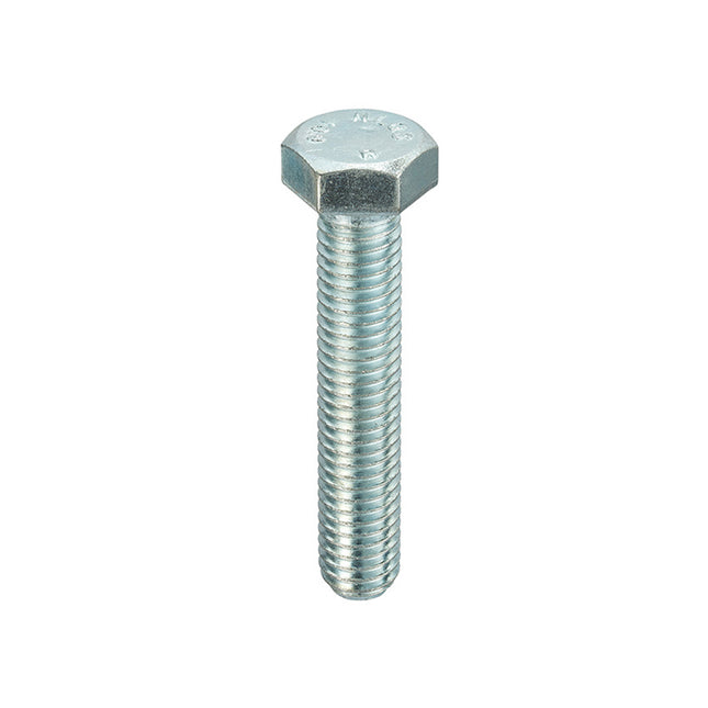 Unifix Grade 10.9 High Tensile Hexagon Setscrews DIN 933 Bright Zinc Plated - M10 x 30 (Box of 200)