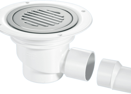 McAlpine TSG1SS-SL-NSC 75mm Water Seal Trapped Gully, Clamp Ring and Cover Plate, 2" Horizontal Outlet and 2" x 1½" Socket Reducer