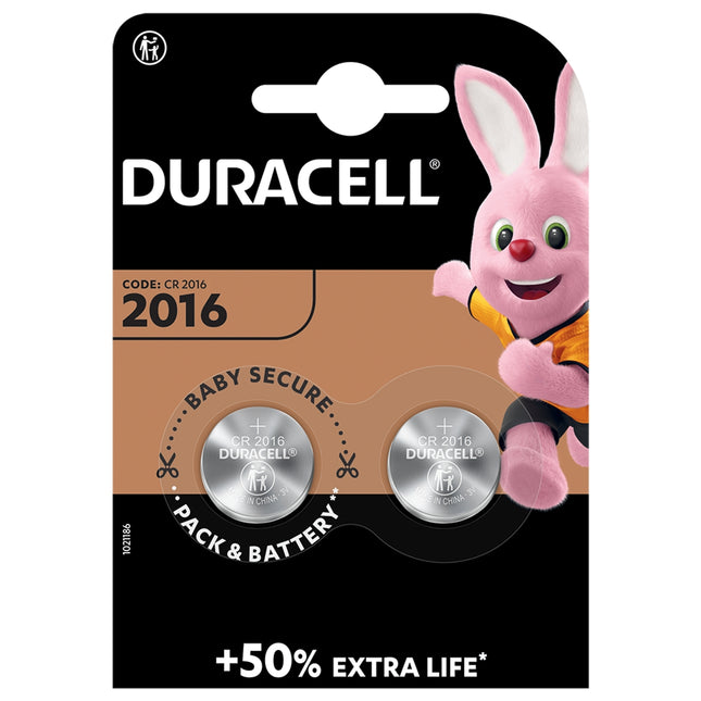 Duracell DL2016 Coin Cell Battery -10 x 2 Pack (20 Batteries)
