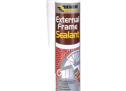Everbuild External Frame Sealant, Interior And Exterior Use, Permanently Flexible, Mould-Resistant Stone 290ml (Pack of 5)