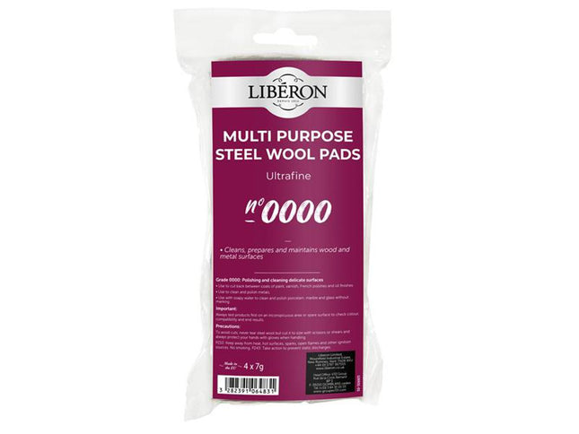 Liberon Steel Wool Grade 0000 Ultra Fine 4 X 7G