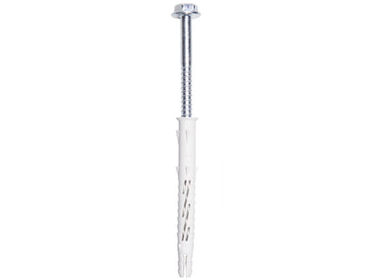 JCP Fixings ETA Nylon Frame Fixings Hex Head Bright Zinc Plated CE - 10 x 120mm (Box of 50)