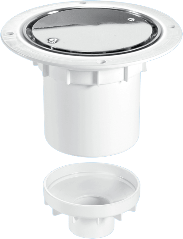 McAlpine TSG2SS 75mm Water Seal Trapped Gully, Clamp Ring and Cover Plate, 110mm or 2" Vertical Solvent Spigot Outlet