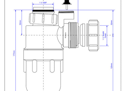 McAlpine C10V 75mm Water Seal Anti-Syphon (Silentrap) Bottle Trap with Multifit Outlet 1½"