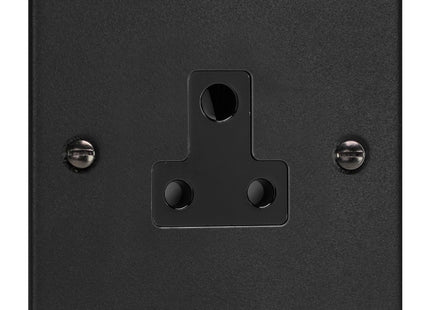 Varilight 1-Gang 5A Round Pin Socket  Matt Black