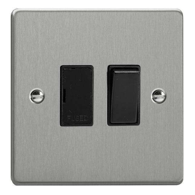 Varilight 13A Switched Fused Spur Brushed Silver