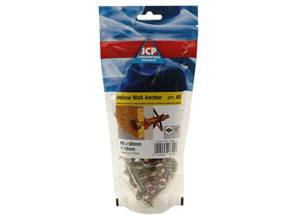 JCP Fixings Hollow Wall Anchors ZYP - M6 x 60 (Box of 200)