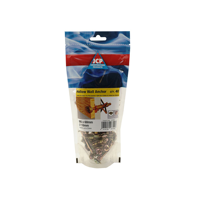 JCP Fixings Hollow Wall Anchors ZYP - M6 x 60 (Box of 200)