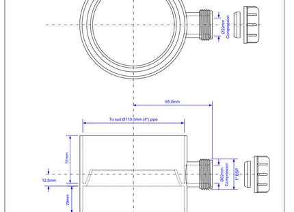 McAlpine CONTRAP1 Straight Socket Condensation Trap x 19/23mm condensation drain off connection