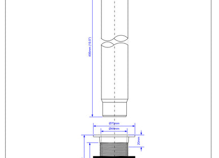 McAlpine TWL-18 1½"x 18" Standing Waste x 3½" Tail